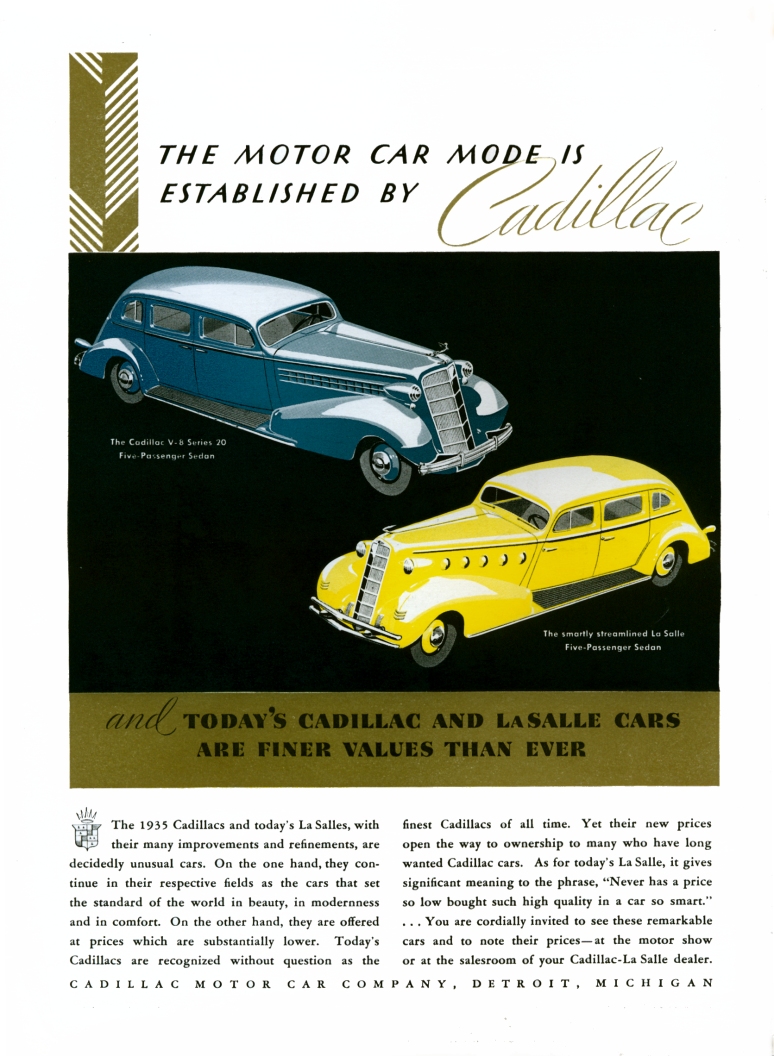 1935 Cadillac Auto Advertising
